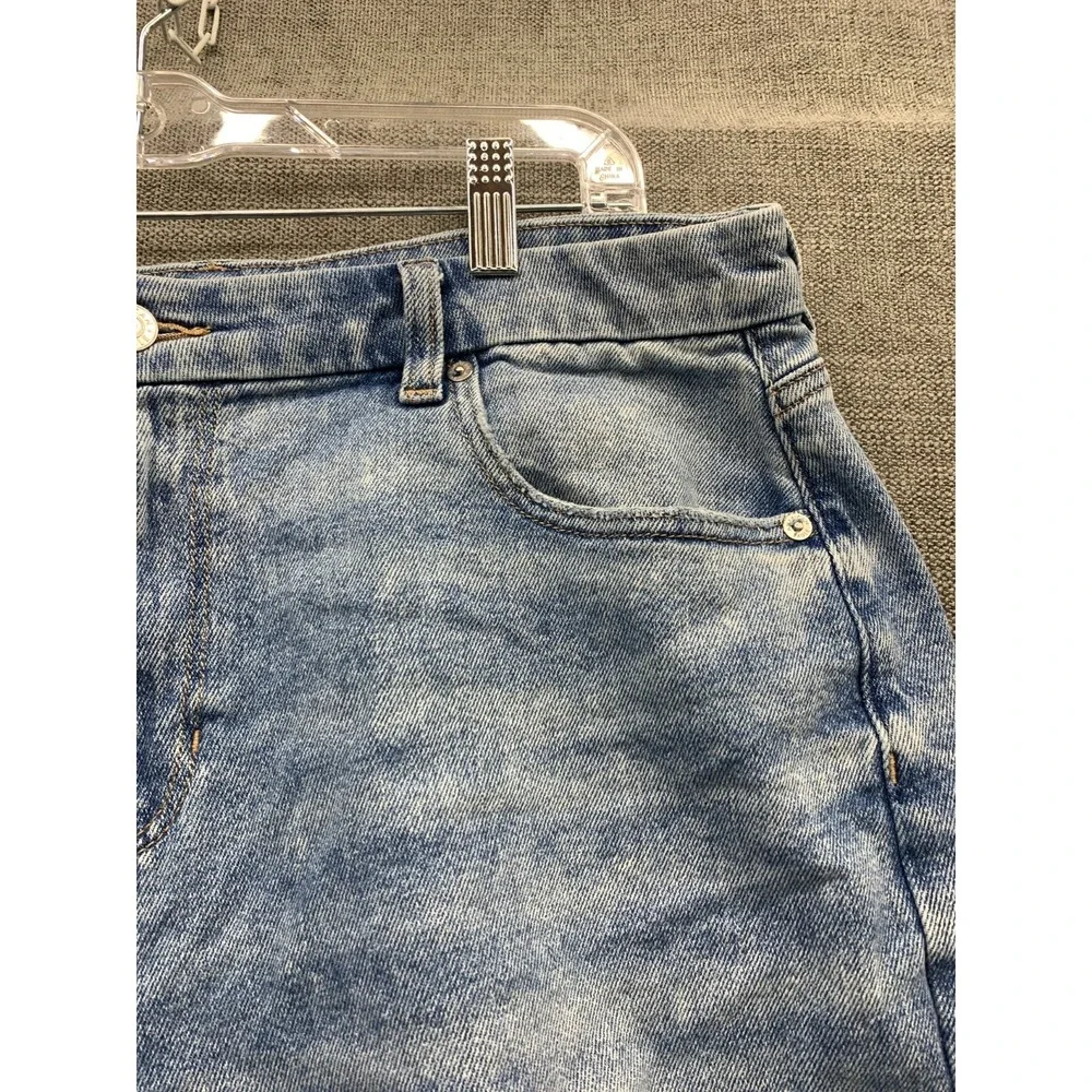 American Eagle Outfitters Curvy Mom Jeans Women 16 Blue Denim Stretch Distressed